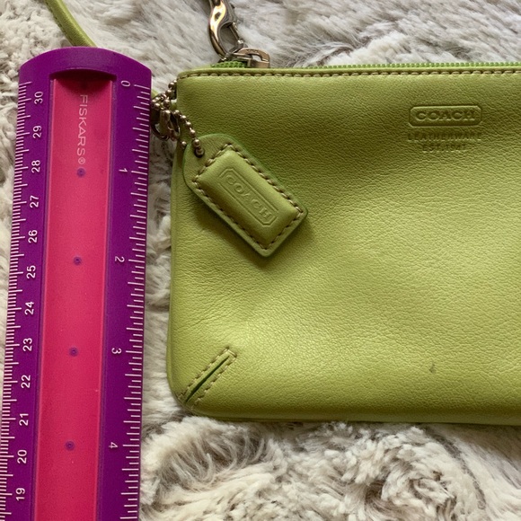 Green Leather Coach Wristlet - Picture 3 of 4